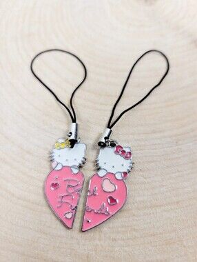 Brand New Set Hello Kitty Best Friend Key & Phone Charms Keychain